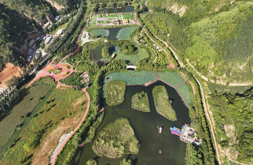 南泥灣國家濕地公園（無人機航拍）。 田剛攝